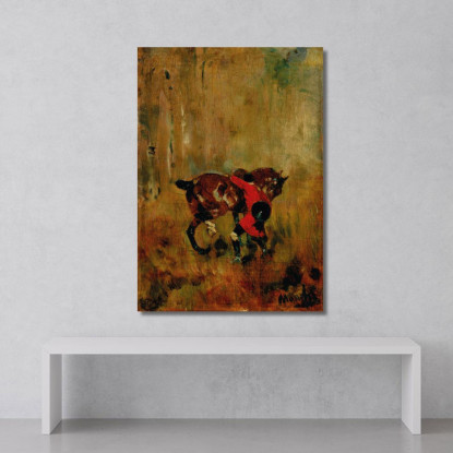 Cavaliere Di Caccia Alla Volpe Che Risella Il Suo Cavallo Henri de Toulouse-Lautrec htl27 quadro stampato su tela