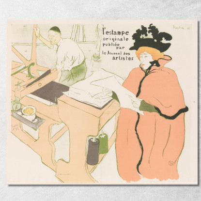 Copertina Per "L'Estampe Originale Album I" Pubblicata Da "Le Journal Des Artistes" Henri de Toulouse-Lautrec htl29 quadro stam