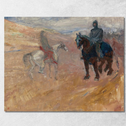 Due Cavalieri In Armatura Henri de Toulouse-Lautrec htl31 quadro stampato su tela