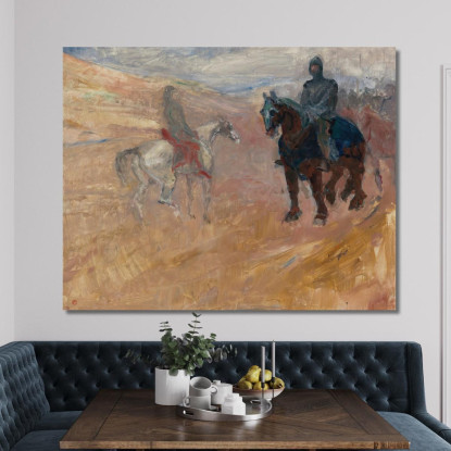 Due Cavalieri In Armatura Henri de Toulouse-Lautrec htl31 quadro stampato su tela