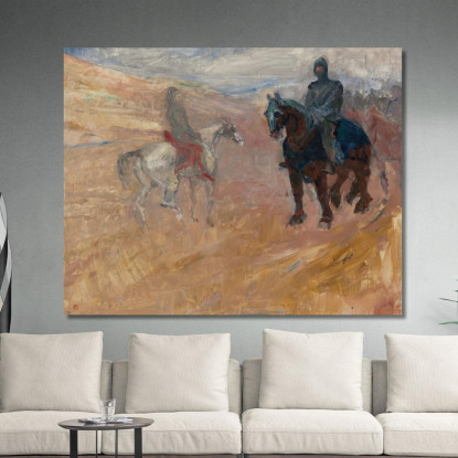 Due Cavalieri In Armatura Henri de Toulouse-Lautrec htl31 quadro stampato su tela