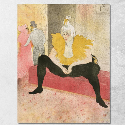 Elles - Il Clown Seduto Mlle Cha-U-Ka-O Henri de Toulouse-Lautrec htl33 quadro stampato su tela