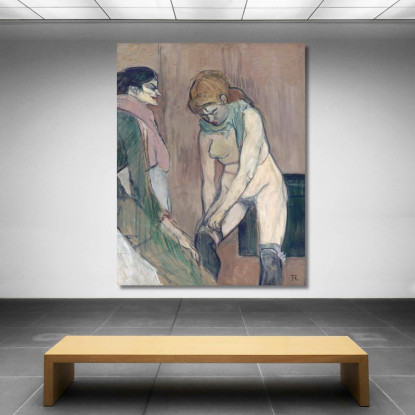 Donna Che Si Tira Su La Calza Henri de Toulouse-Lautrec htl39 quadro stampato su tela