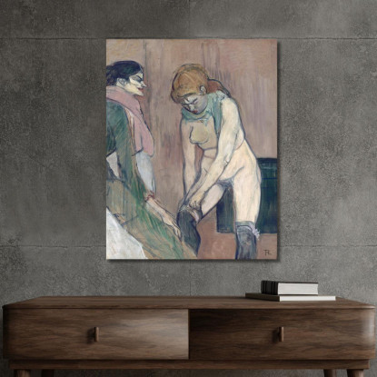 Donna Che Si Tira Su La Calza Henri de Toulouse-Lautrec htl39 quadro stampato su tela