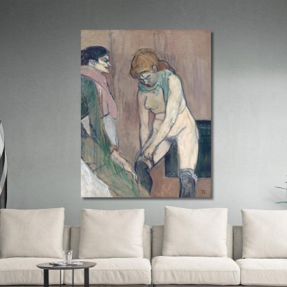 Donna Che Si Tira Su La Calza Henri de Toulouse-Lautrec htl39 quadro stampato su tela