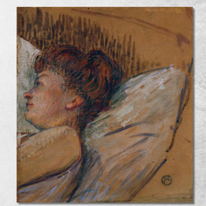 Donna A Letto Henri de Toulouse-Lautrec htl40 quadro stampato su tela