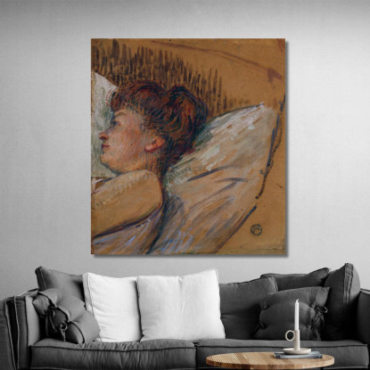 Donna A Letto Henri de Toulouse-Lautrec htl40 quadro stampato su tela