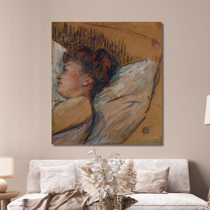 Donna A Letto Henri de Toulouse-Lautrec htl40 quadro stampato su tela