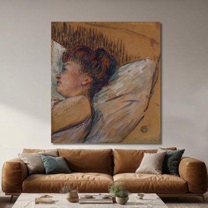 Donna A Letto Henri de Toulouse-Lautrec htl40 quadro stampato su tela