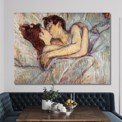 A Letto - Il Bacio Henri de Toulouse-Lautrec htl44 quadro stampato su tela