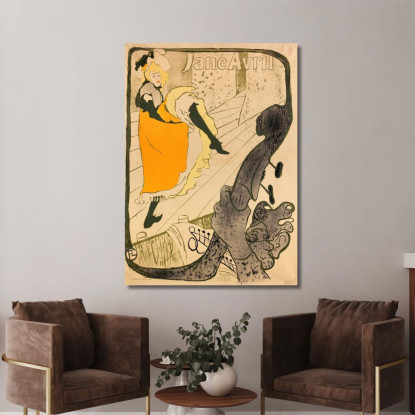 Jane Avril Al Jardin De Paris Henri de Toulouse-Lautrec htl47 quadro stampato su tela
