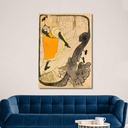 Jane Avril Al Jardin De Paris Henri de Toulouse-Lautrec htl47 quadro stampato su tela