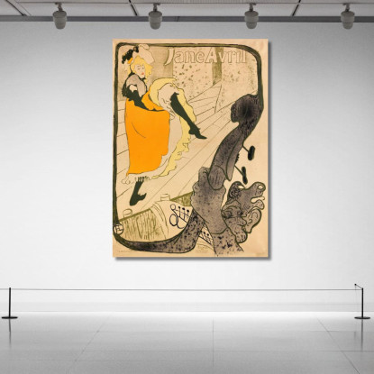 Jane Avril Al Jardin De Paris Henri de Toulouse-Lautrec htl47 quadro stampato su tela