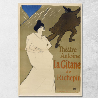 La Gitana Henri de Toulouse-Lautrec htl50 quadro stampato su tela