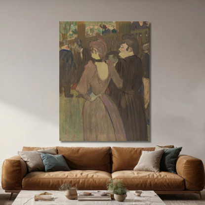 La Goulue E Sua Sorella Henri de Toulouse-Lautrec htl51 quadro stampato su tela