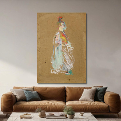 La Goulue In Costume Da Almée Henri de Toulouse-Lautrec htl52 quadro stampato su tela