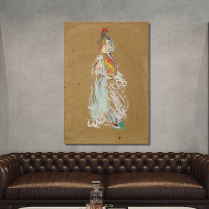 La Goulue In Costume Da Almée Henri de Toulouse-Lautrec htl52 quadro stampato su tela