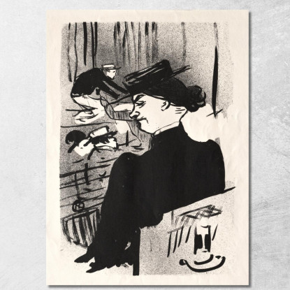 Il Caffè-Concerto - Una Spettatrice Henri de Toulouse-Lautrec htl58 quadro stampato su tela