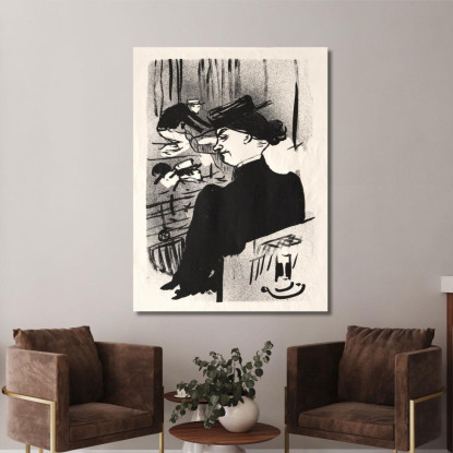 Il Caffè-Concerto - Una Spettatrice Henri de Toulouse-Lautrec htl58 quadro stampato su tela