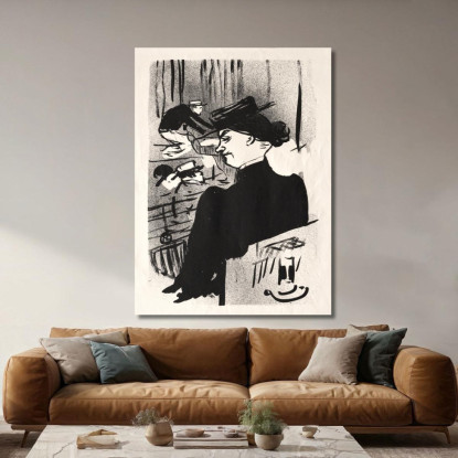 Il Caffè-Concerto - Una Spettatrice Henri de Toulouse-Lautrec htl58 quadro stampato su tela