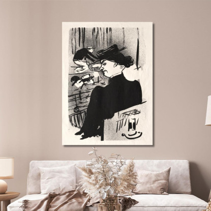 Il Caffè-Concerto - Una Spettatrice Henri de Toulouse-Lautrec htl58 quadro stampato su tela