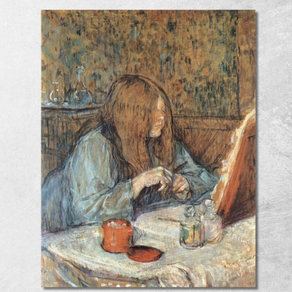Madame Poupoule Alla Sua Toeletta Henri de Toulouse-Lautrec htl62 quadro stampato su tela