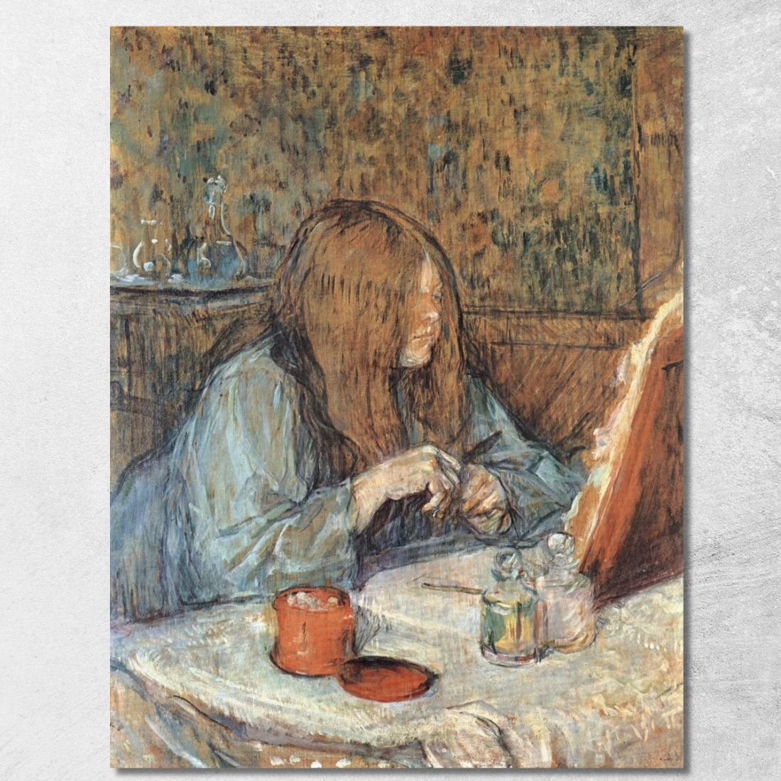 Madame Poupoule Alla Sua Toeletta Henri de Toulouse-Lautrec htl62 quadro stampato su tela