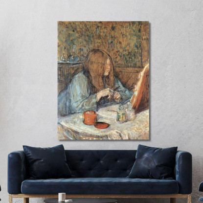 Madame Poupoule Alla Sua Toeletta Henri de Toulouse-Lautrec htl62 quadro stampato su tela