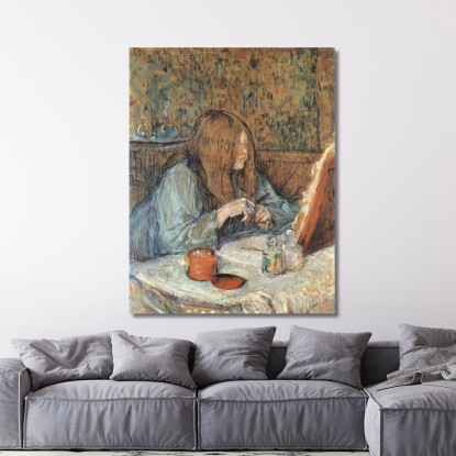 Madame Poupoule Alla Sua Toeletta Henri de Toulouse-Lautrec htl62 quadro stampato su tela