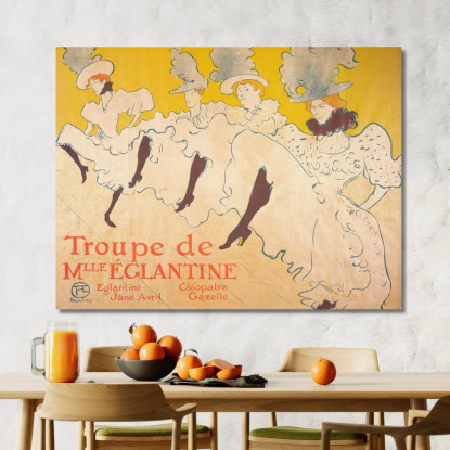 La Troupe Di Mademoiselle Églantine Henri de Toulouse-Lautrec htl63 quadro stampato su tela