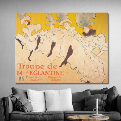 La Troupe Di Mademoiselle Églantine Henri de Toulouse-Lautrec htl63 quadro stampato su tela
