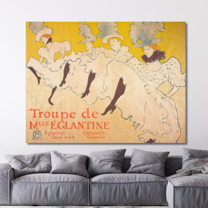 La Troupe Di Mademoiselle Églantine Henri de Toulouse-Lautrec htl63 quadro stampato su tela