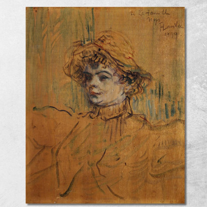 Mademoiselle Nys Henri de Toulouse-Lautrec htl64 quadro stampato su tela