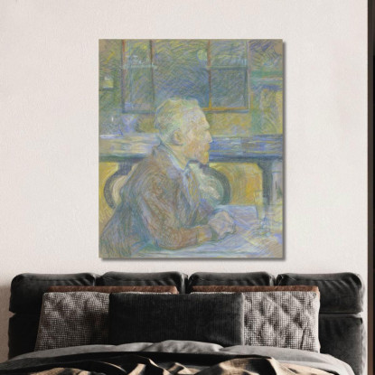 Ritratto Di Vincent Van Gogh Henri de Toulouse-Lautrec htl86 quadro stampato su tela