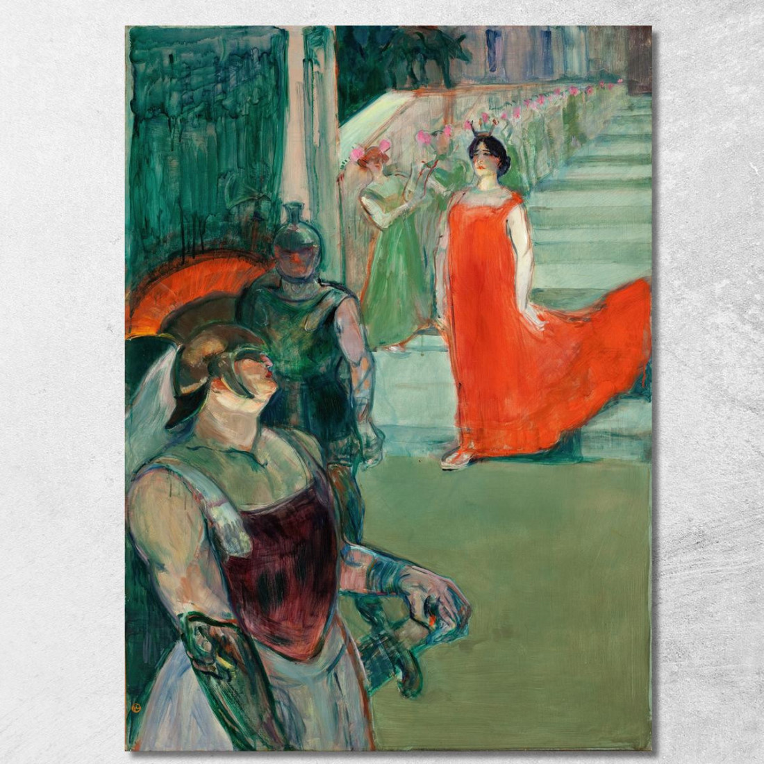 L'Opera Messalina A Bordeaux - Messalina Scende La Scala Fiancheggiata Da Figuranti Henri de Toulouse-Lautrec htl102 quadro sta