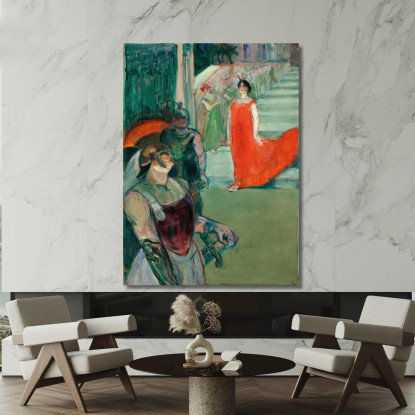 L'Opera Messalina A Bordeaux - Messalina Scende La Scala Fiancheggiata Da Figuranti Henri de Toulouse-Lautrec htl102 quadro sta