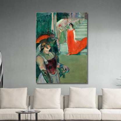 L'Opera Messalina A Bordeaux - Messalina Scende La Scala Fiancheggiata Da Figuranti Henri de Toulouse-Lautrec htl102 quadro sta