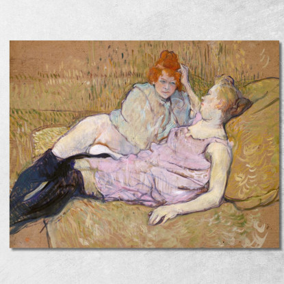 Il Divano Henri de Toulouse-Lautrec htl106 quadro stampato su tela