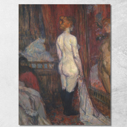 Donna Davanti A Uno Specchio Henri de Toulouse-Lautrec htl111 quadro stampato su tela