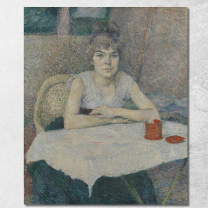 Giovane Donna A Un Tavolo Poudre De Riz Henri de Toulouse-Lautrec htl113 quadro stampato su tela