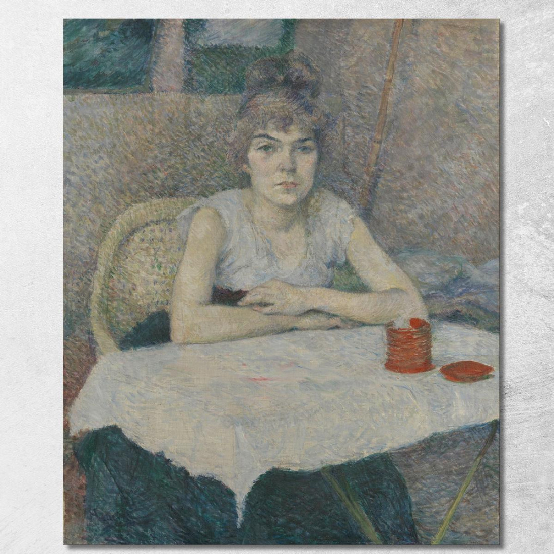 Giovane Donna A Un Tavolo Poudre De Riz Henri de Toulouse-Lautrec htl113 quadro stampato su tela