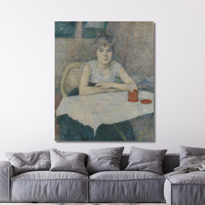 Giovane Donna A Un Tavolo Poudre De Riz Henri de Toulouse-Lautrec htl113 quadro stampato su tela