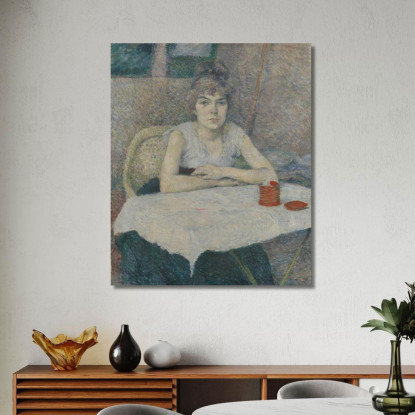 Giovane Donna A Un Tavolo Poudre De Riz Henri de Toulouse-Lautrec htl113 quadro stampato su tela