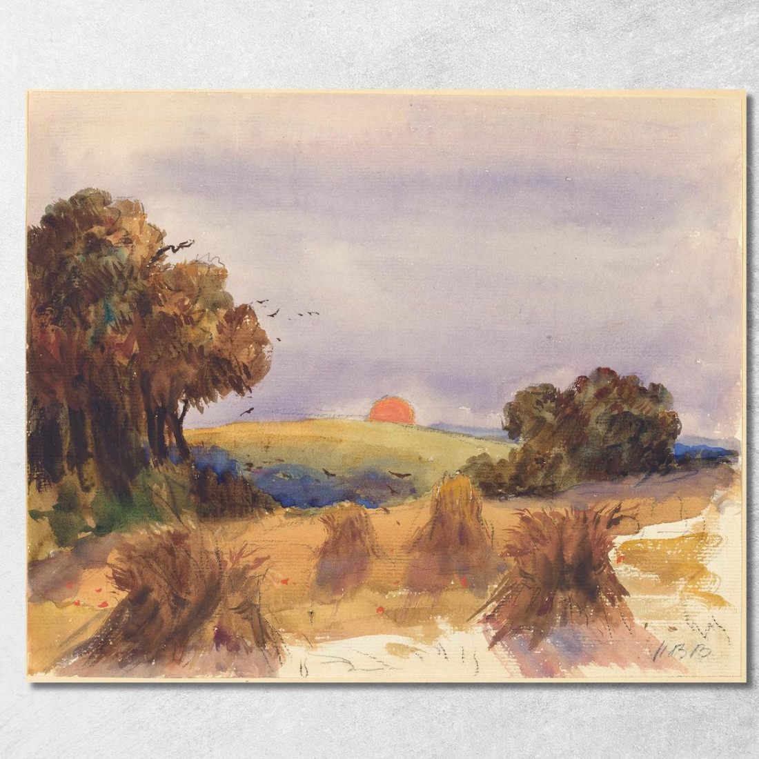 Un Campo Di Grano Al Tramonto Hercules Brabazon Brabazon hbb3 quadro stampato su tela