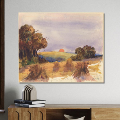 Un Campo Di Grano Al Tramonto Hercules Brabazon Brabazon hbb3 quadro stampato su tela