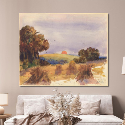 Un Campo Di Grano Al Tramonto Hercules Brabazon Brabazon hbb3 quadro stampato su tela