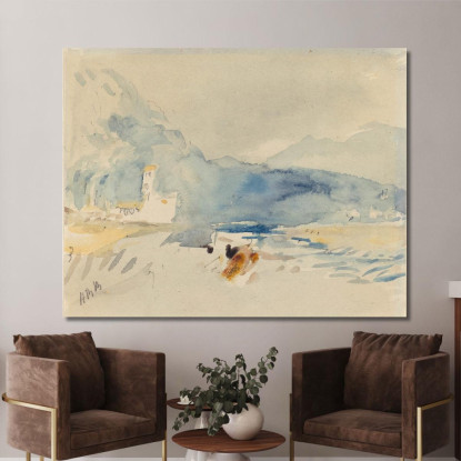 Un Paesaggio Con Montagne E Un Torrente Hercules Brabazon Brabazon hbb5 quadro stampato su tela