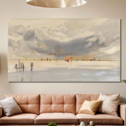 Sera Sulla Laguna Venezia Hercules Brabazon Brabazon hbb23 quadro stampato su tela