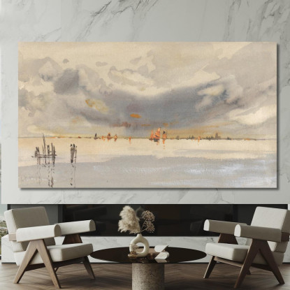 Sera Sulla Laguna Venezia Hercules Brabazon Brabazon hbb23 quadro stampato su tela