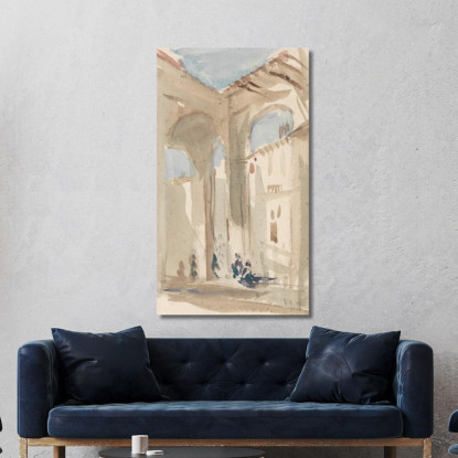 Figure In Un Colonnato Orientale Hercules Brabazon Brabazon hbb24 quadro stampato su tela